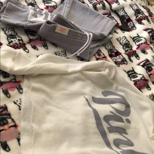 Pink Victoria secret joggers sweat shirt